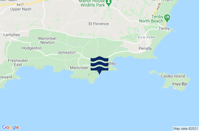 Karte der Gezeiten Skrinkle Haven Beach, United Kingdom