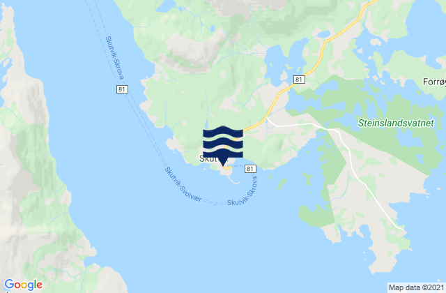 Karte der Gezeiten Skutvika, Norway
