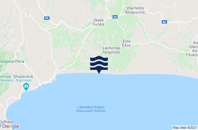 Karte der Gezeiten Skála, Greece