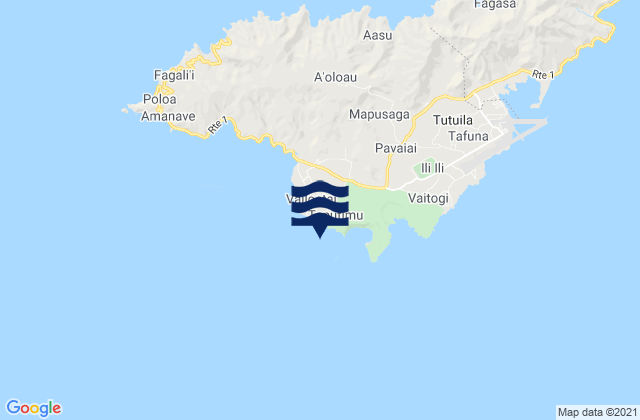 Karte der Gezeiten Sliding Rock, American Samoa