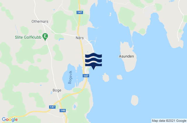 Karte der Gezeiten Slite, Sweden