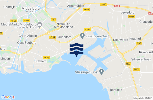 Karte der Gezeiten Sloehaven, Netherlands