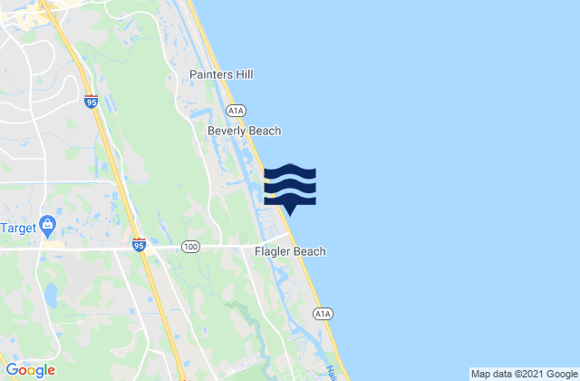 Karte der Gezeiten Smith Creek (Flagler Beach), United States