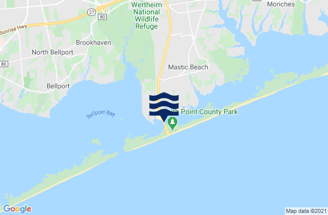 Karte der Gezeiten Smith Point Bridge Narrow Bay, United States