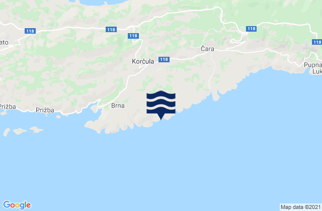 Karte der Gezeiten Smokvica, Croatia