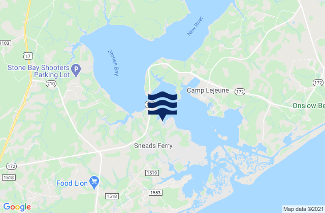 Karte der Gezeiten Sneads Ferry, United States