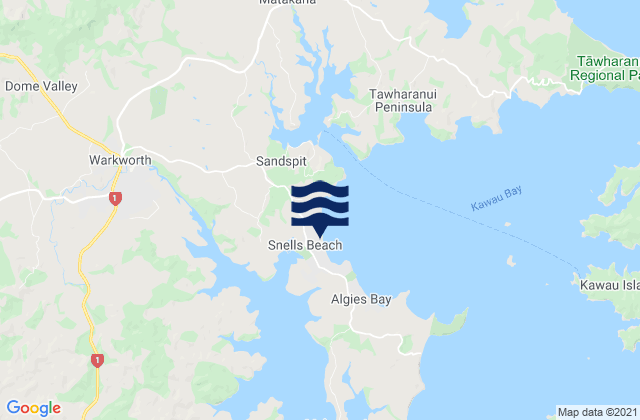 Karte der Gezeiten Snells Beach Auckland, New Zealand