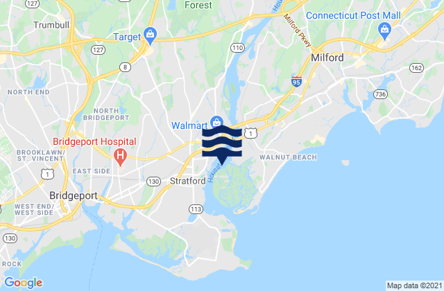 Karte der Gezeiten Sniffens Point (Stratford), United States