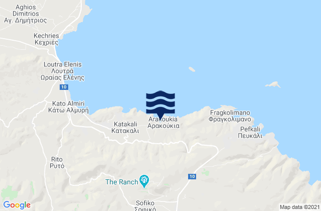 Karte der Gezeiten Sofikón, Greece