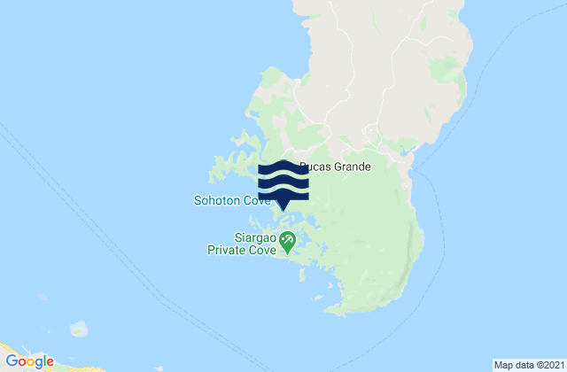 Karte der Gezeiten Sohutan Bay (Bucas Grande Island), Philippines