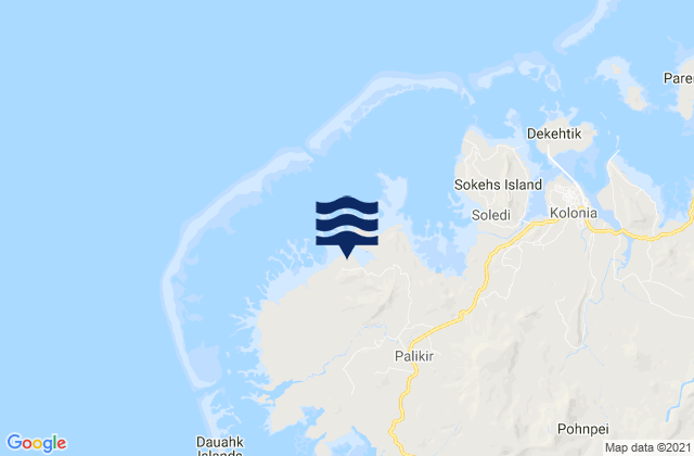 Karte der Gezeiten Sokehs Municipality, Micronesia