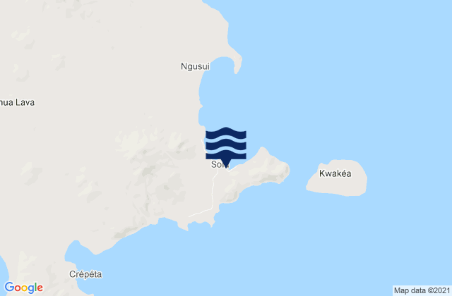 Karte der Gezeiten Sola, Vanuatu
