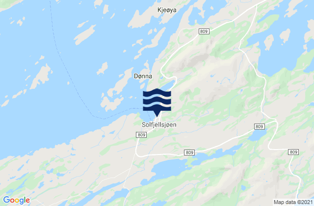 Karte der Gezeiten Solfjellsjyen, Norway