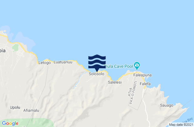 Karte der Gezeiten Solosolo, Samoa