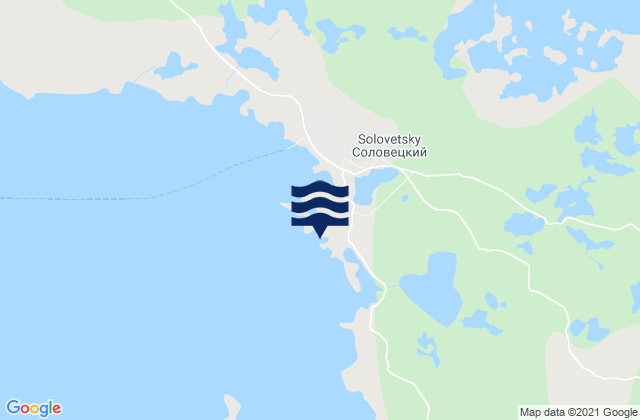 Karte der Gezeiten Solovets Roads Solovetski Island, Russia