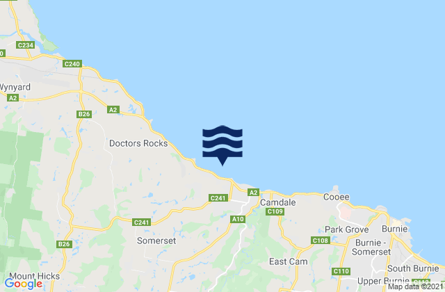Karte der Gezeiten Somerset Beach, Australia