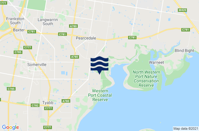 Karte der Gezeiten Somerville, Australia