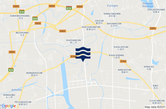 Karte der Gezeiten Songcun, China