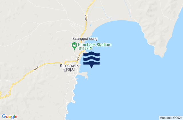 Karte der Gezeiten Songjin-hang, North Korea