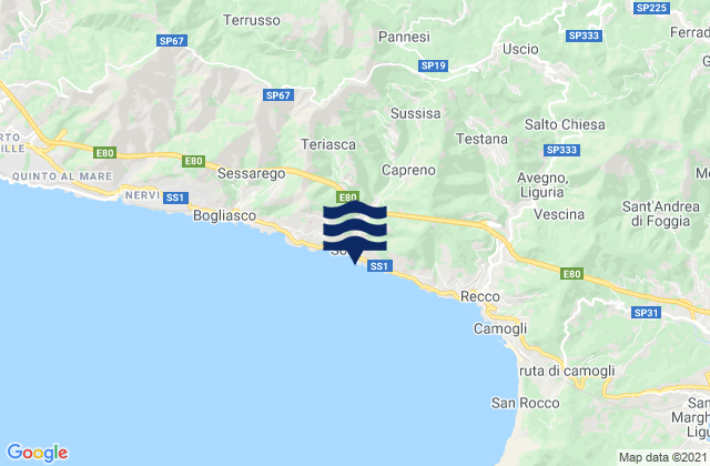 Karte der Gezeiten Sori, Italy