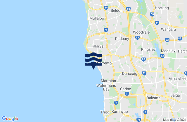 Karte der Gezeiten Sorrento Beach, Australia
