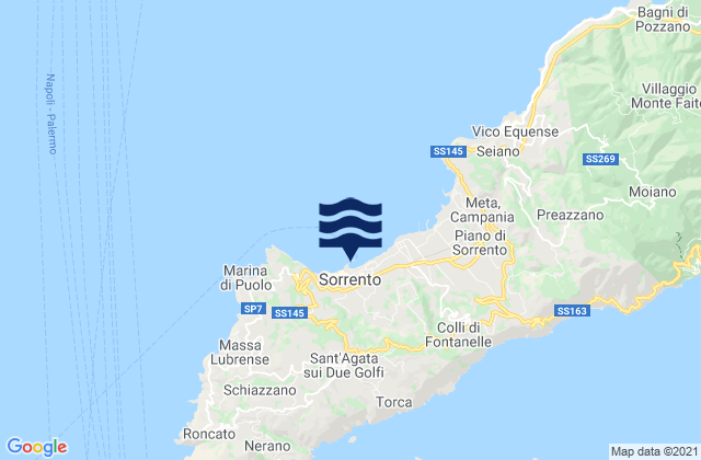 Karte der Gezeiten Sorrento, Italy