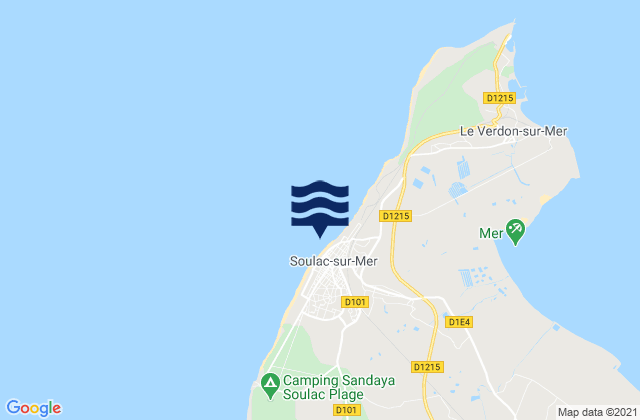 Karte der Gezeiten Soulac-sur-Mer, France
