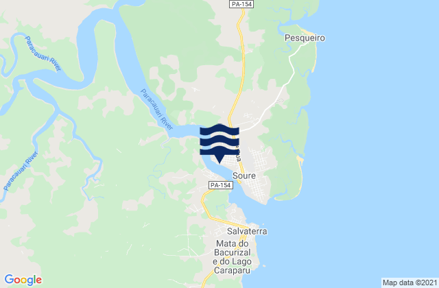 Karte der Gezeiten Soure, Brazil
