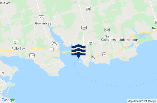 Karte der Gezeiten Souris, Canada