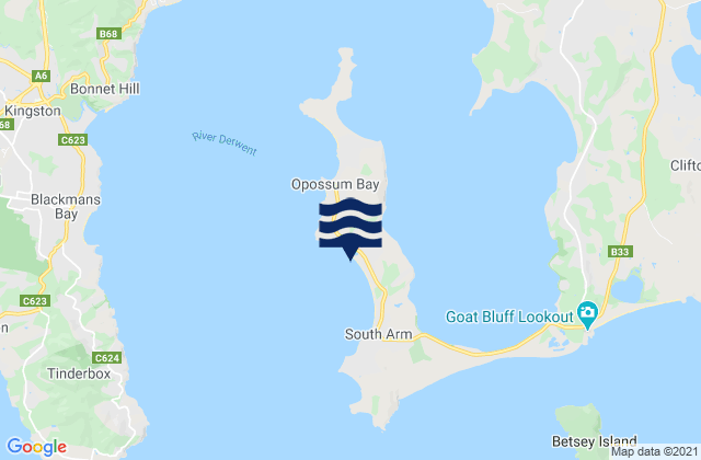 Karte der Gezeiten South Arm Beach, Australia