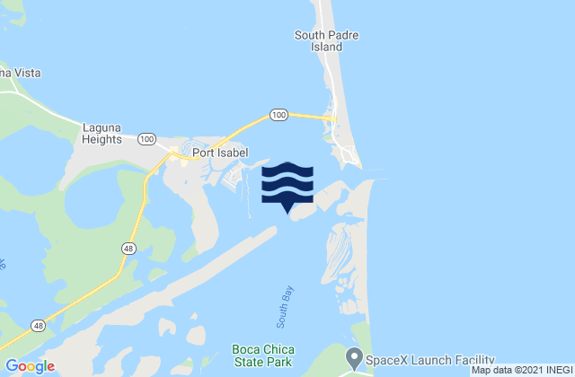 Karte der Gezeiten South Bay Entrance, United States