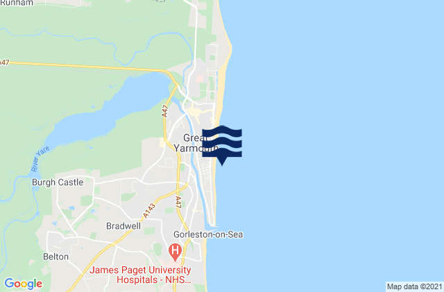 Karte der Gezeiten South Beach, United Kingdom