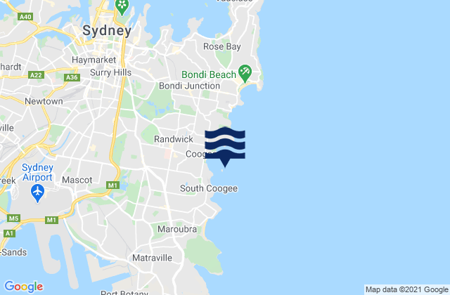 Karte der Gezeiten South Coogee, Australia