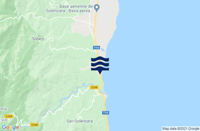 Karte der Gezeiten South Corsica, France