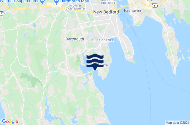 Karte der Gezeiten South Dartmouth, United States