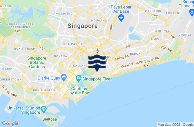 Karte der Gezeiten South East Community Development Council, Singapore