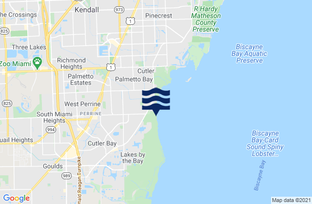 Karte der Gezeiten South Miami Heights, United States