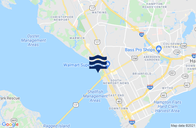Karte der Gezeiten South Newport River, United States