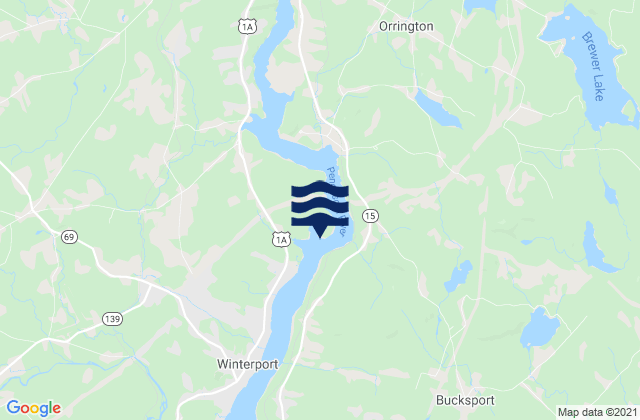 Karte der Gezeiten South Orrington, Penobscot River, United States