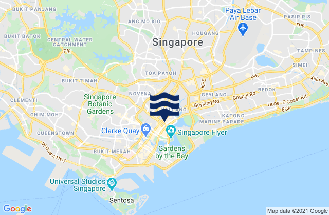 Karte der Gezeiten South West Community Development Council, Singapore