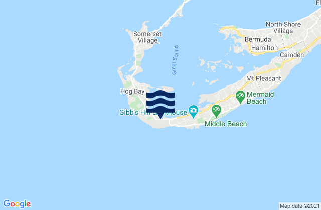 Karte der Gezeiten Southampton Parish, Bermuda