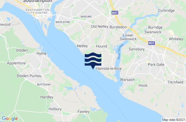 Karte der Gezeiten Southampton Water, United Kingdom
