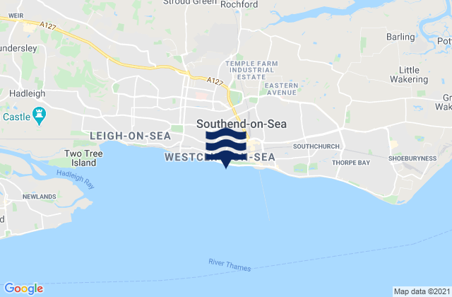 Karte der Gezeiten Southend-on-Sea, United Kingdom