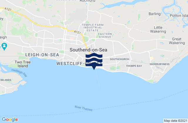 Karte der Gezeiten Southend-on-Sea, United Kingdom
