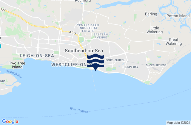 Karte der Gezeiten Southend City Beach, United Kingdom