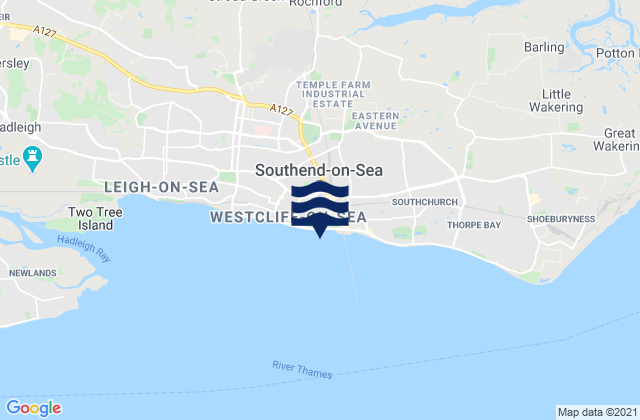 Karte der Gezeiten Southend On Sea, United Kingdom