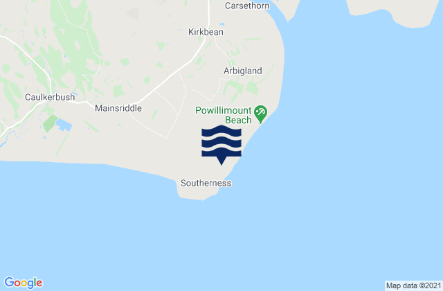 Karte der Gezeiten Southerness Beach, United Kingdom