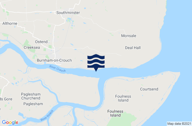 Karte der Gezeiten Southminster, United Kingdom