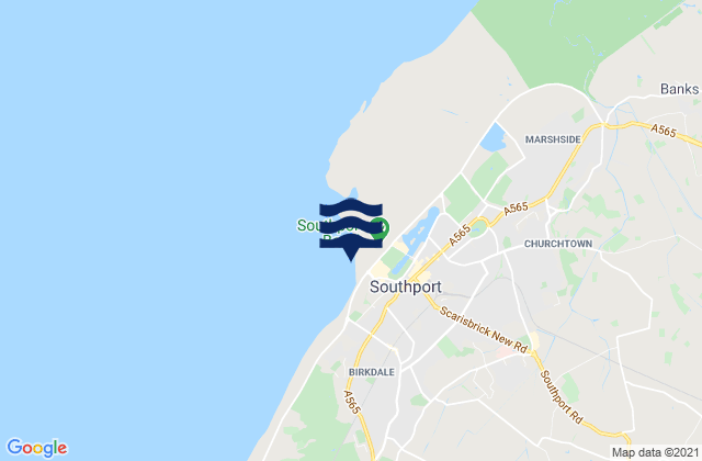 Karte der Gezeiten Southport Beach, United Kingdom