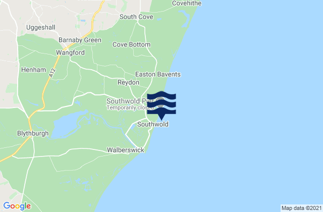 Karte der Gezeiten Southwold Beach, United Kingdom
